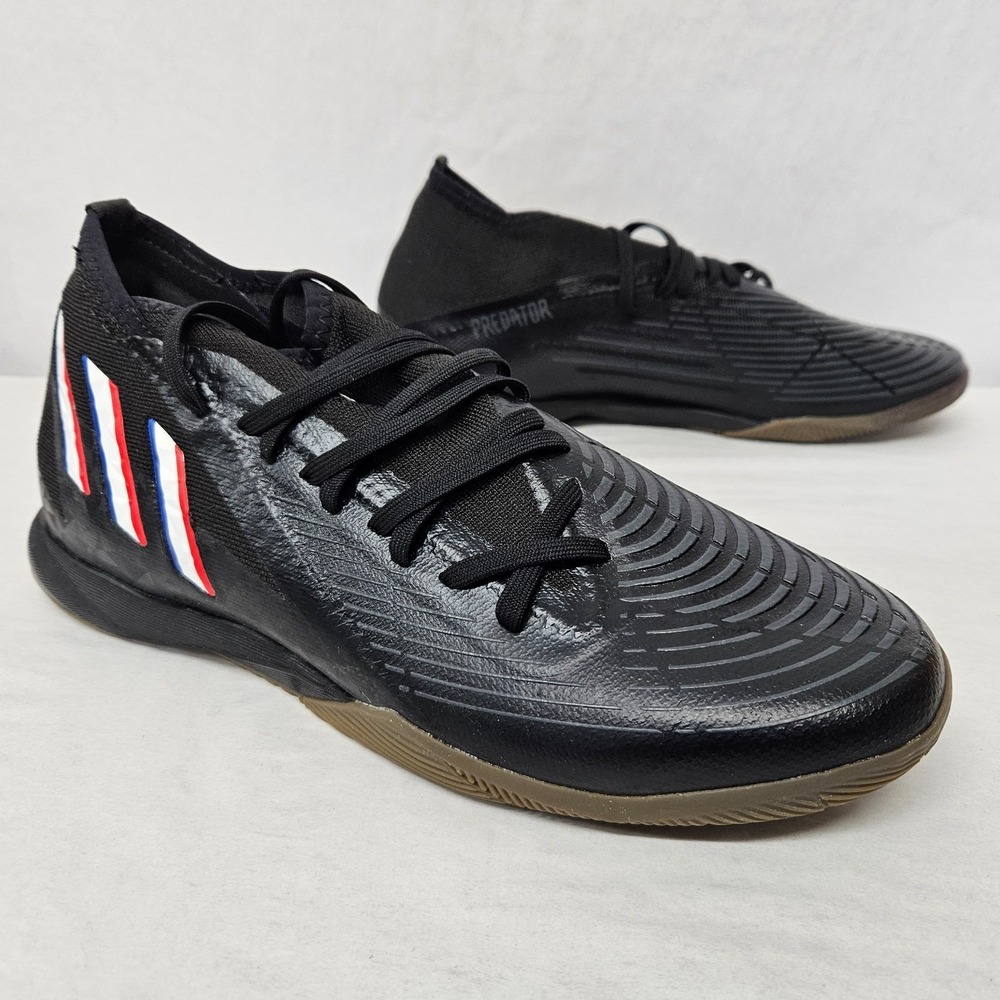 Adidas Predator Edge.3 Indoor Soccer Shoes GX0020 Black Red Blue Men's Size 9.5